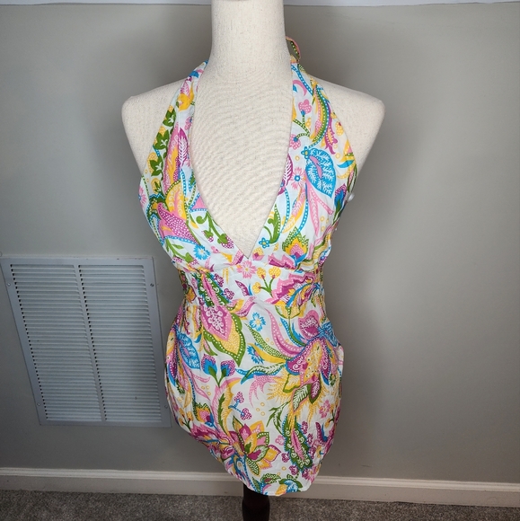 Paisley Multi-color Halter Top Size XS Laundry by Shelli Segal - Picture 2 of 16
